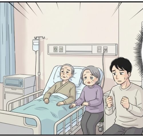 祖父を家でみとりたかったと後悔する男性のイメージ