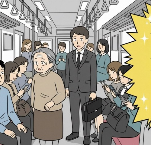 満員電車でスマホに夢中になり席をゆずらない周囲…騒がしい男性が高齢女性に見せた姿は【体験談】