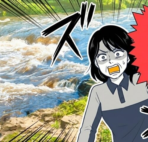 認知症の女性が溺れないように制止する女性のイメージ