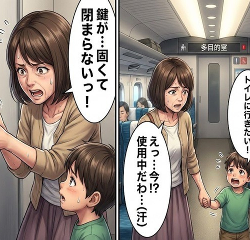 「閉まらない…」5歳の孫と入った個室で大ピンチ！孫との新幹線旅で起きたトラブルの結末【体験談】