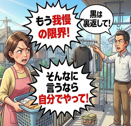 「裏返して干せ」洗濯物に口出しする夫にうんざり。逆ギレしてすべて任せた結果【体験談】