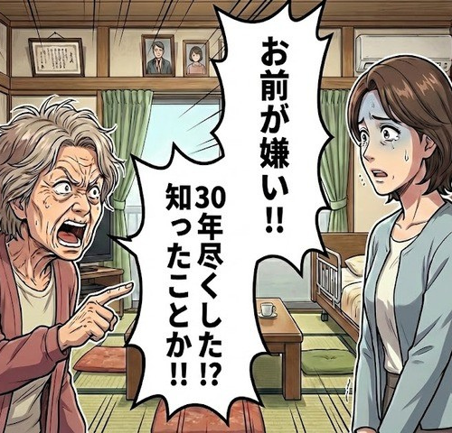 「お前が嫌い」介護の話し合いで義母が激昂。30年尽くした嫁の努力が全否定された瞬間【体験談】