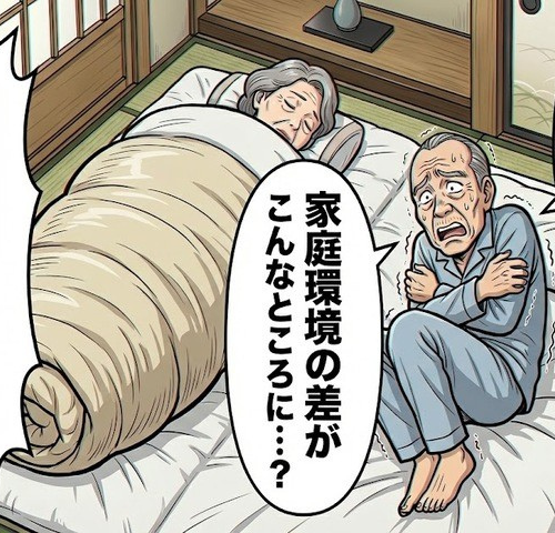「寒い…」長女の妻が布団を独占する理由。寒さに震える長男の夫が理解した家庭環境の差【体験談】